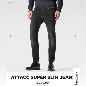 G-Star RAW Attacc Super Slim Men’s Jeans - Faded Black Wash